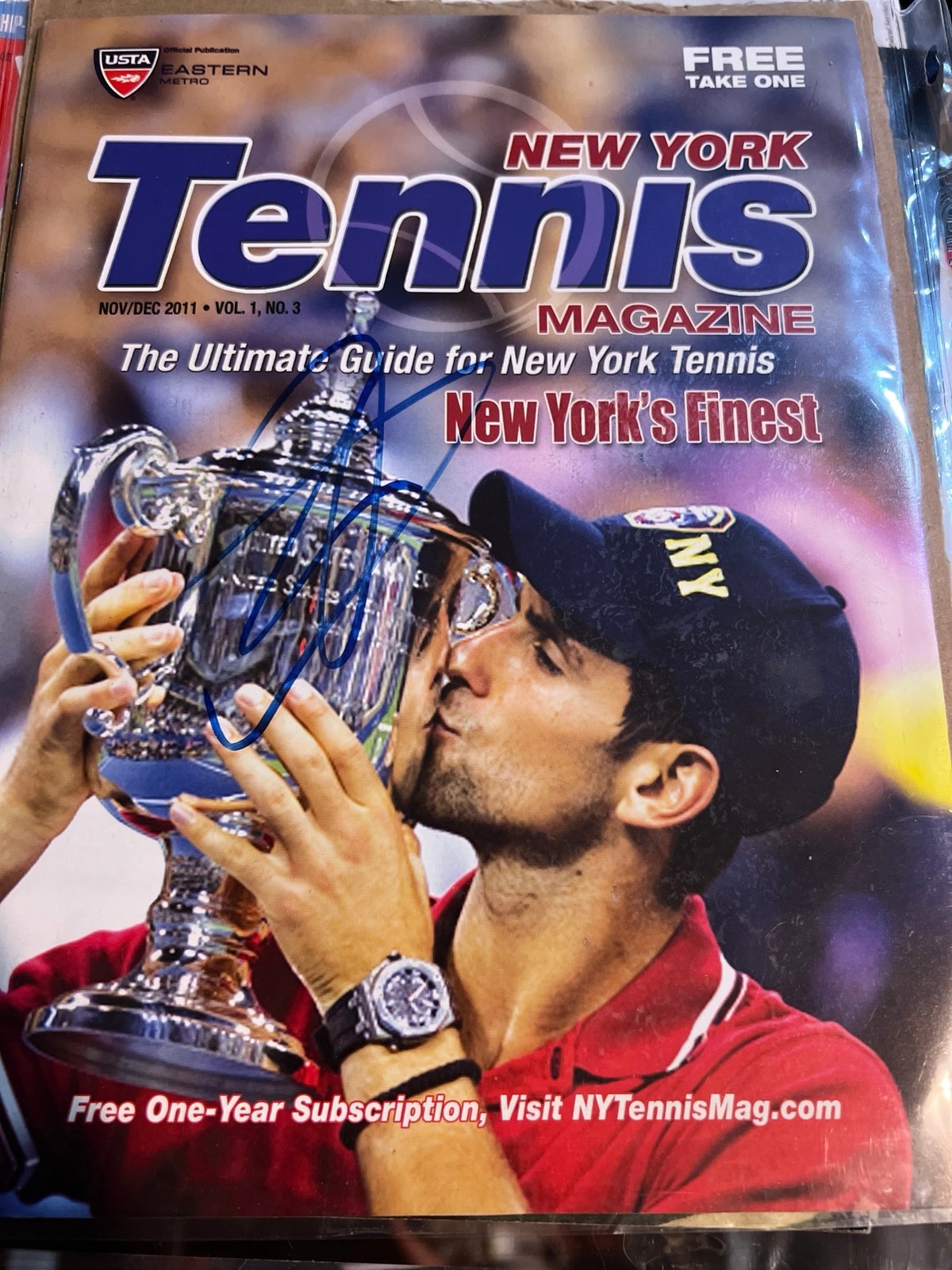 Sports magazine signed Novak Djokovic