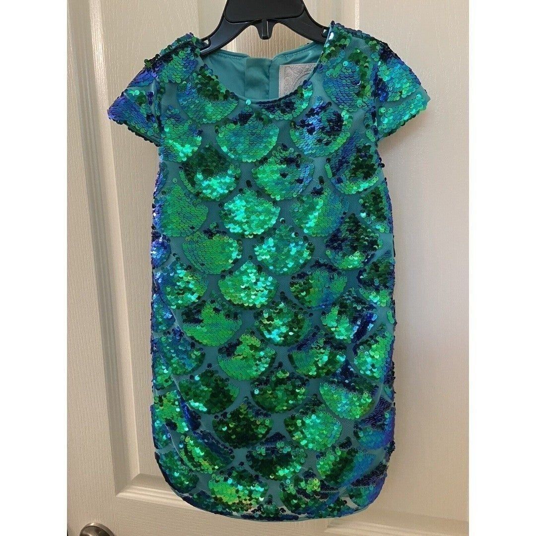 Disney Princess Boutique Ariel Reversible Sequin Dress Little Mermaid Girls Sz 3