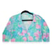 Lilly Pulitzer PJ Top Button Front Knit Floral Pattern Size Large Long Sleeve