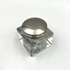 Pottery Barn Inkwell Votive Holder Glass Candle Holder Square