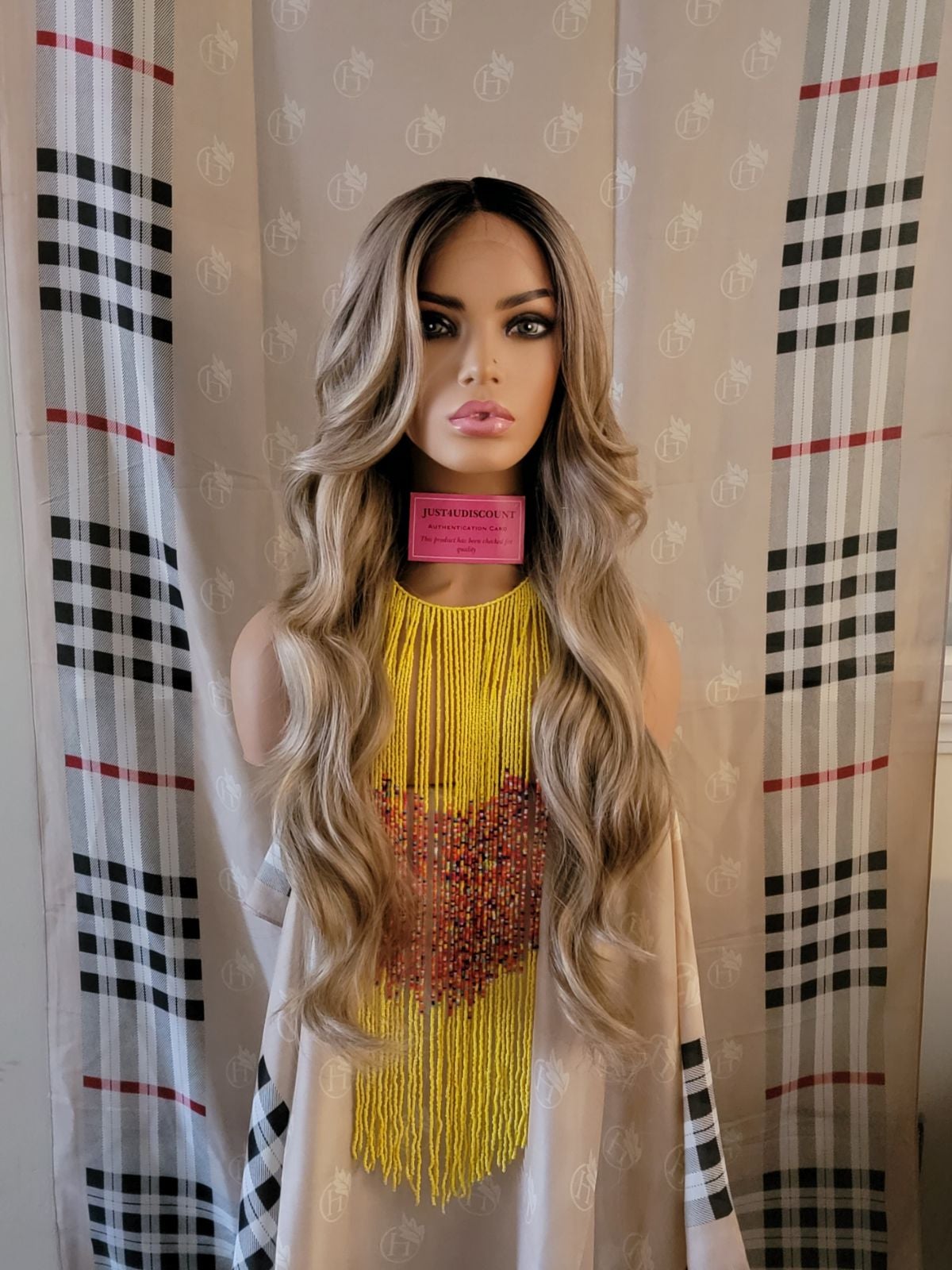 wavy h.d ash blonde balayage lace wig