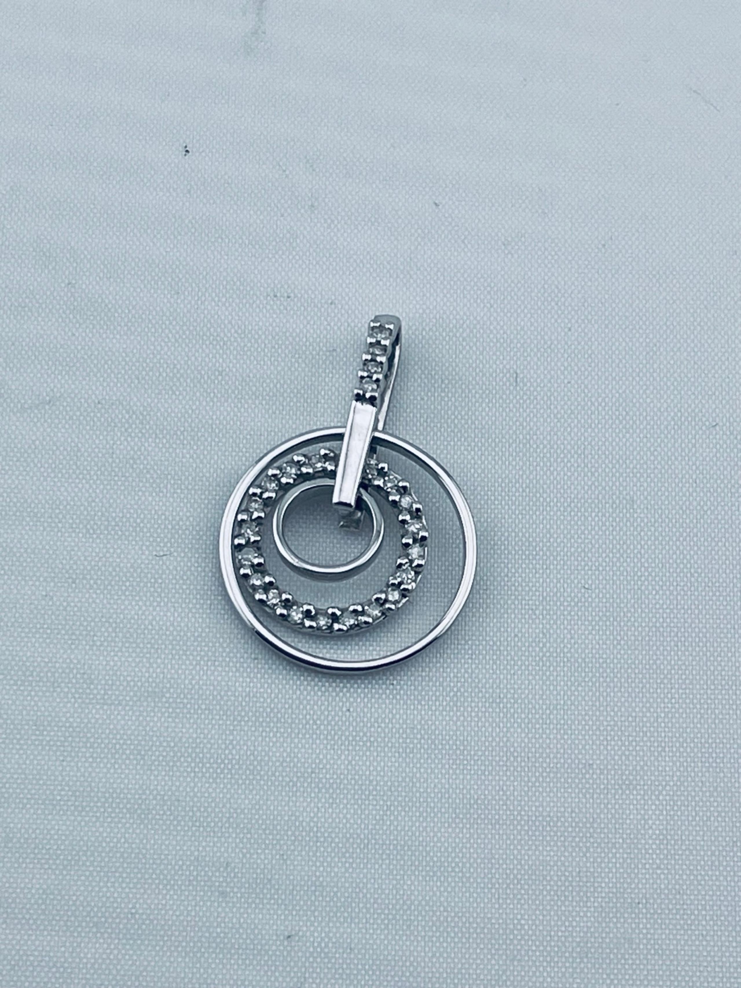 Vintage 1/5 carat natural diamond pendant 10 karat white gold