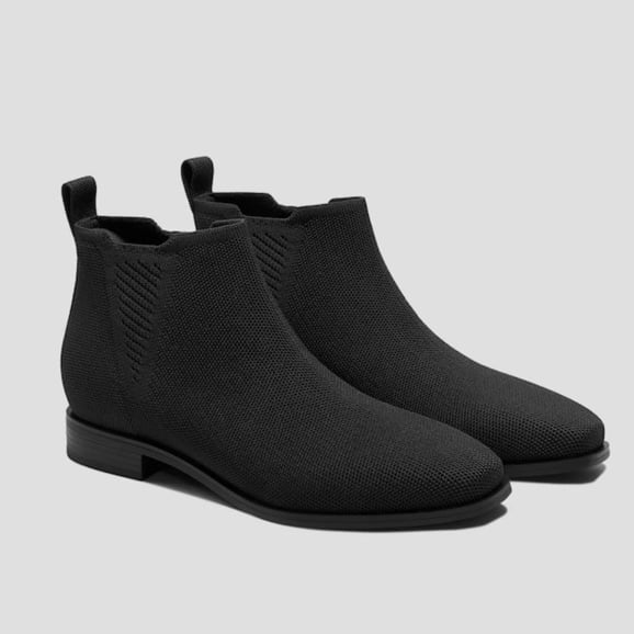 VIVAIA Ryan Slip On Square Toe Ankle Chelsea Boots In Black Size 40