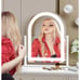 Vanity Mirror 3 Color Lighting, Detach 10X Magnif Touch, 360°Rotation 15.2in.