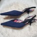 ZARA Floral Patterned Sandals Pumps Pointed Backstrap 38 Navy