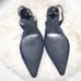 ZARA Floral Patterned Sandals Pumps Pointed Backstrap 38 Navy
