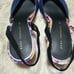ZARA Floral Patterned Sandals Pumps Pointed Backstrap 38 Navy
