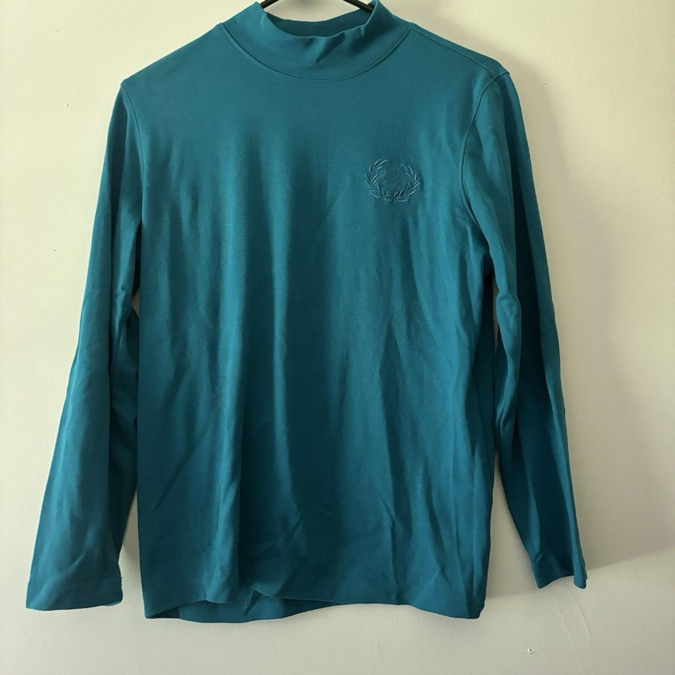 Women's Teal Blue Small Blair Turtleneck Sweater.