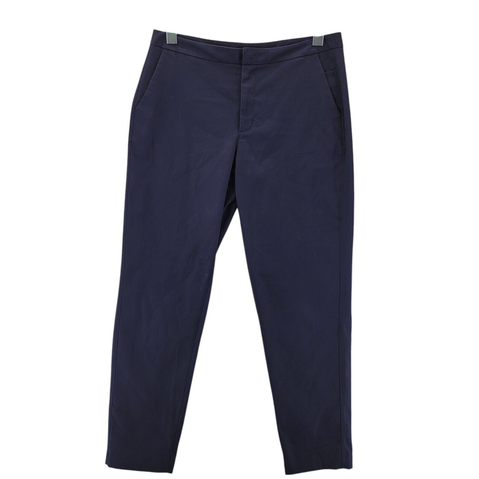 Lululemon Dress Pants Womens 8 Tapered Leg Cropped Navy Blue Mid Rise Career