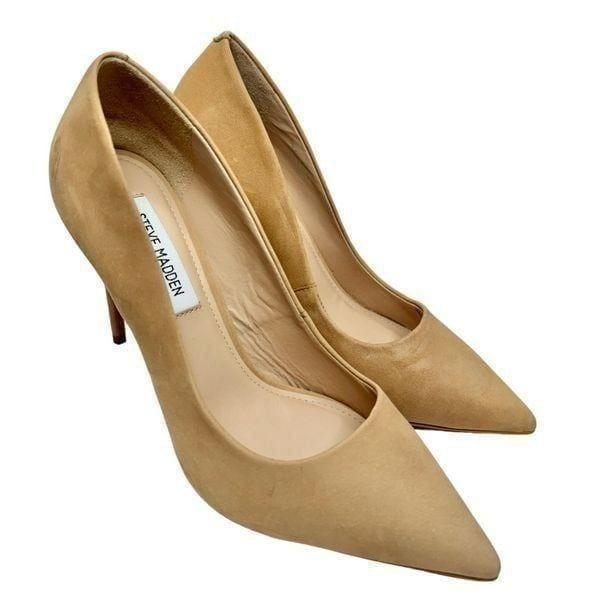 Steve Madden Shoes Womens Size 8 Tan Pointed Toe Pumps Smooth Suede Upper