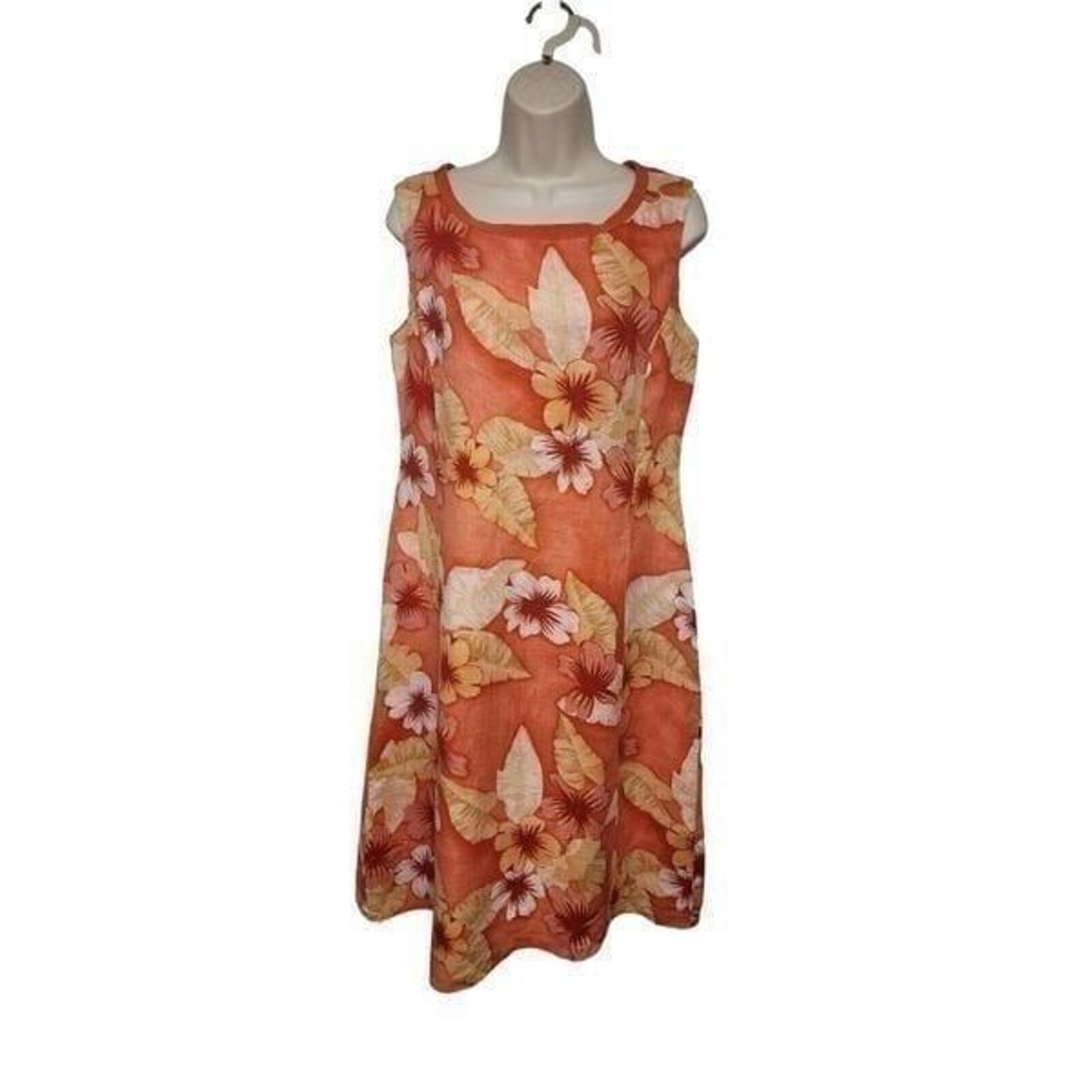 Cynthia Howie Women's Multicolor Orange Floral Sheath Dress Size 10