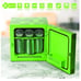 Minecraft Green Creeper 9 Can Mini Fridge 10x10x10, 6.7L 1 Door Ambient Lighting