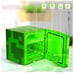 Minecraft Green Creeper 9 Can Mini Fridge 10x10x10, 6.7L 1 Door Ambient Lighting