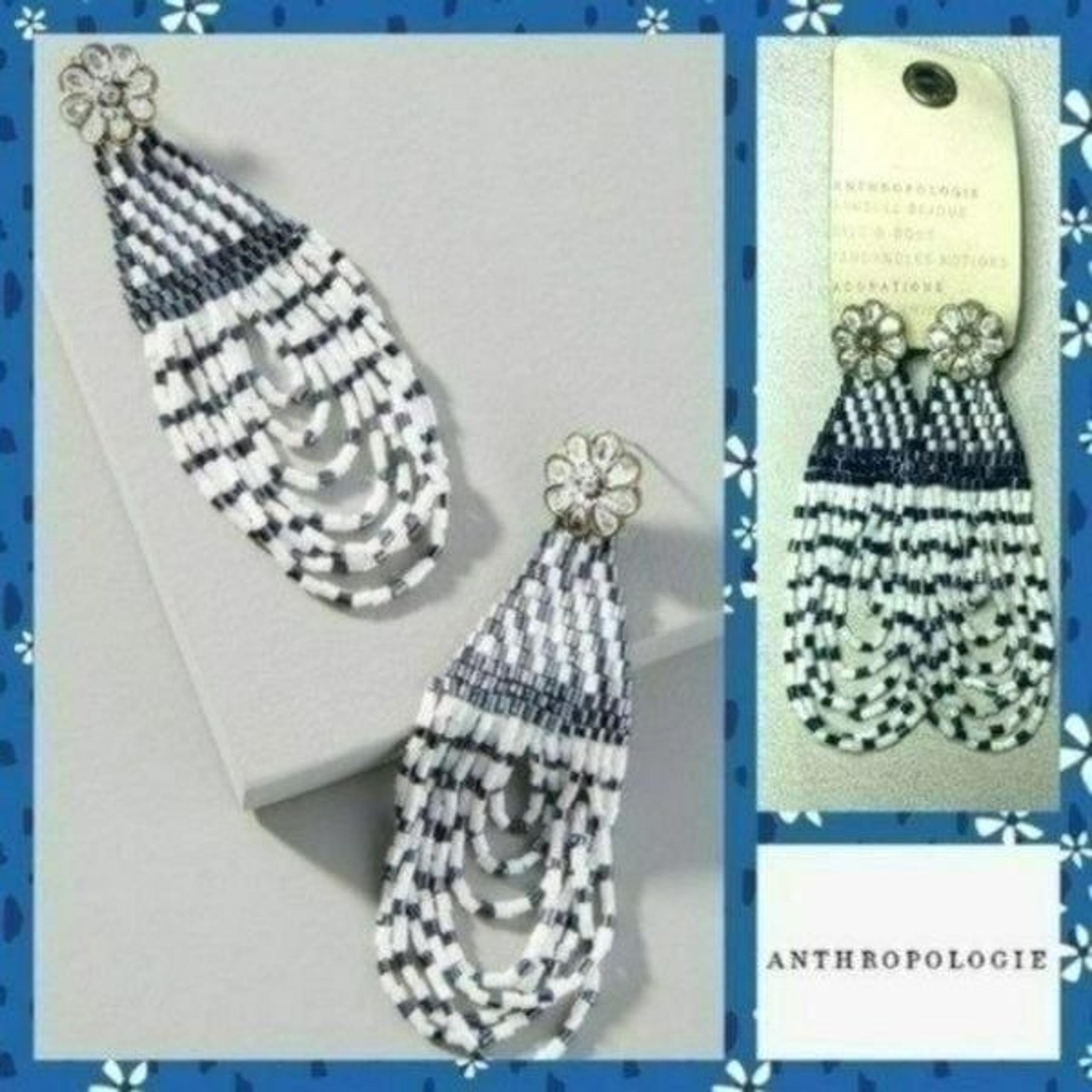 NWT MSRP $68 Anthropologie GEMMA BEADED DROP EARRINGS Women's