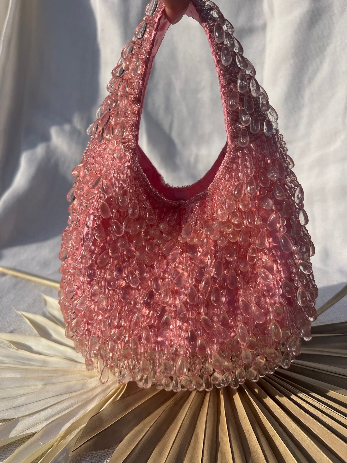 Viral Pink Handmade Beaded Hobo Bag NWT LAST ONE IN STOCK