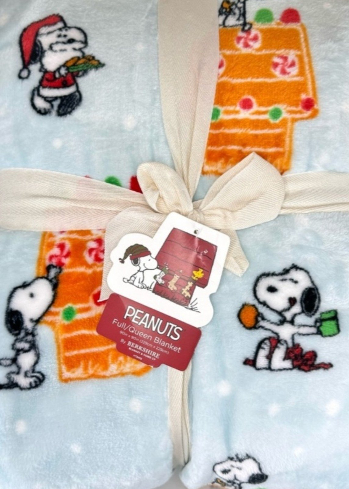 Snoopy Gingerbread House Holiday Blanket-NWT