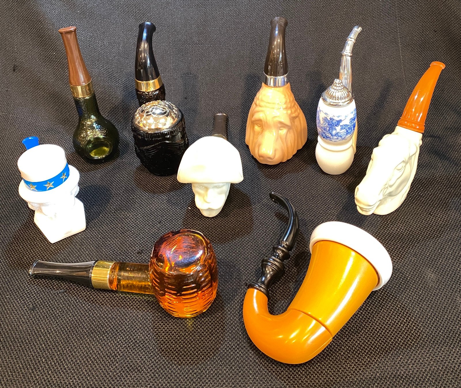 (9) Vintage AVON Pipe Cologne Bottles