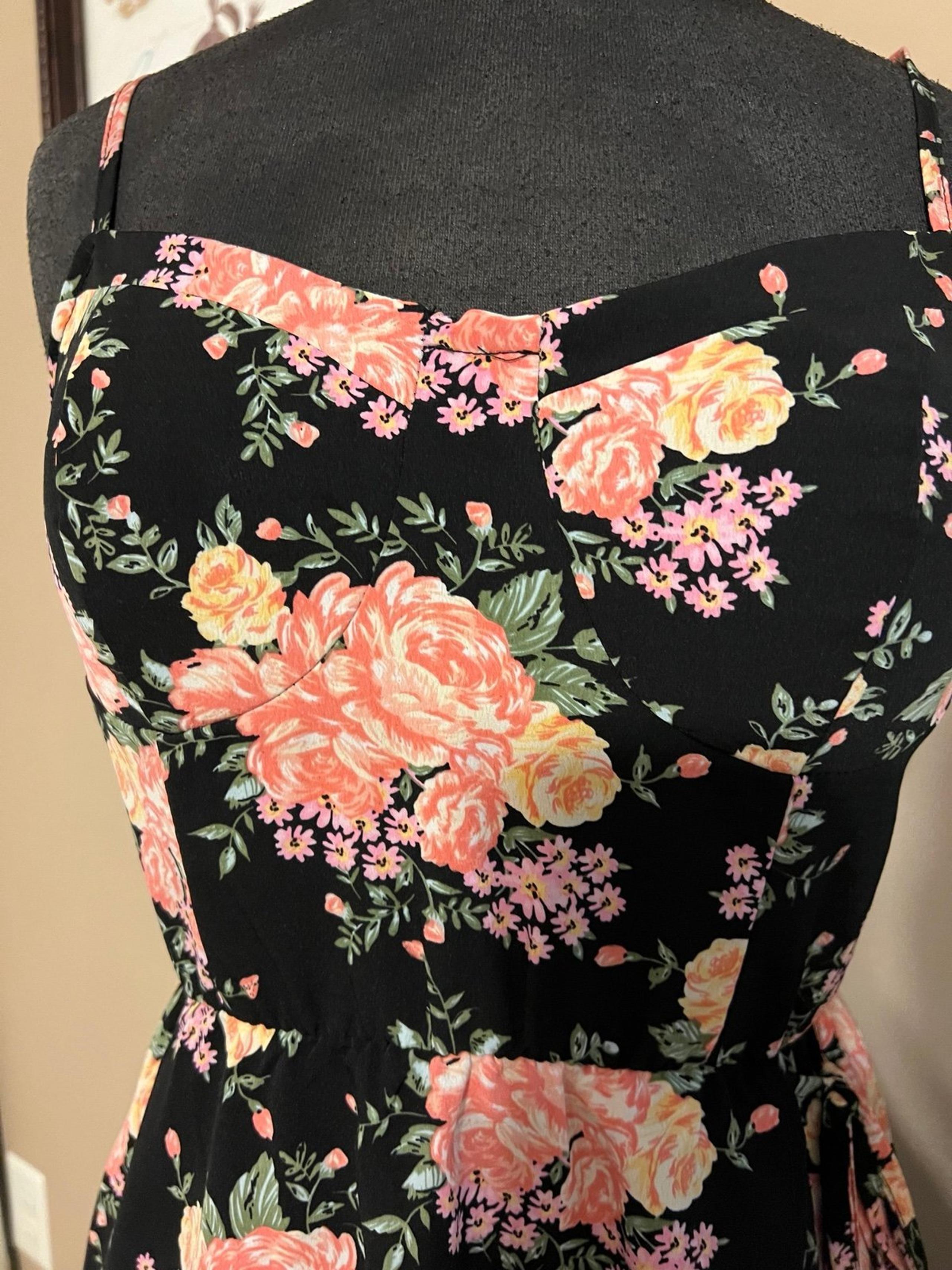 Lily Rose Black & Pink Floral High Low Dress
