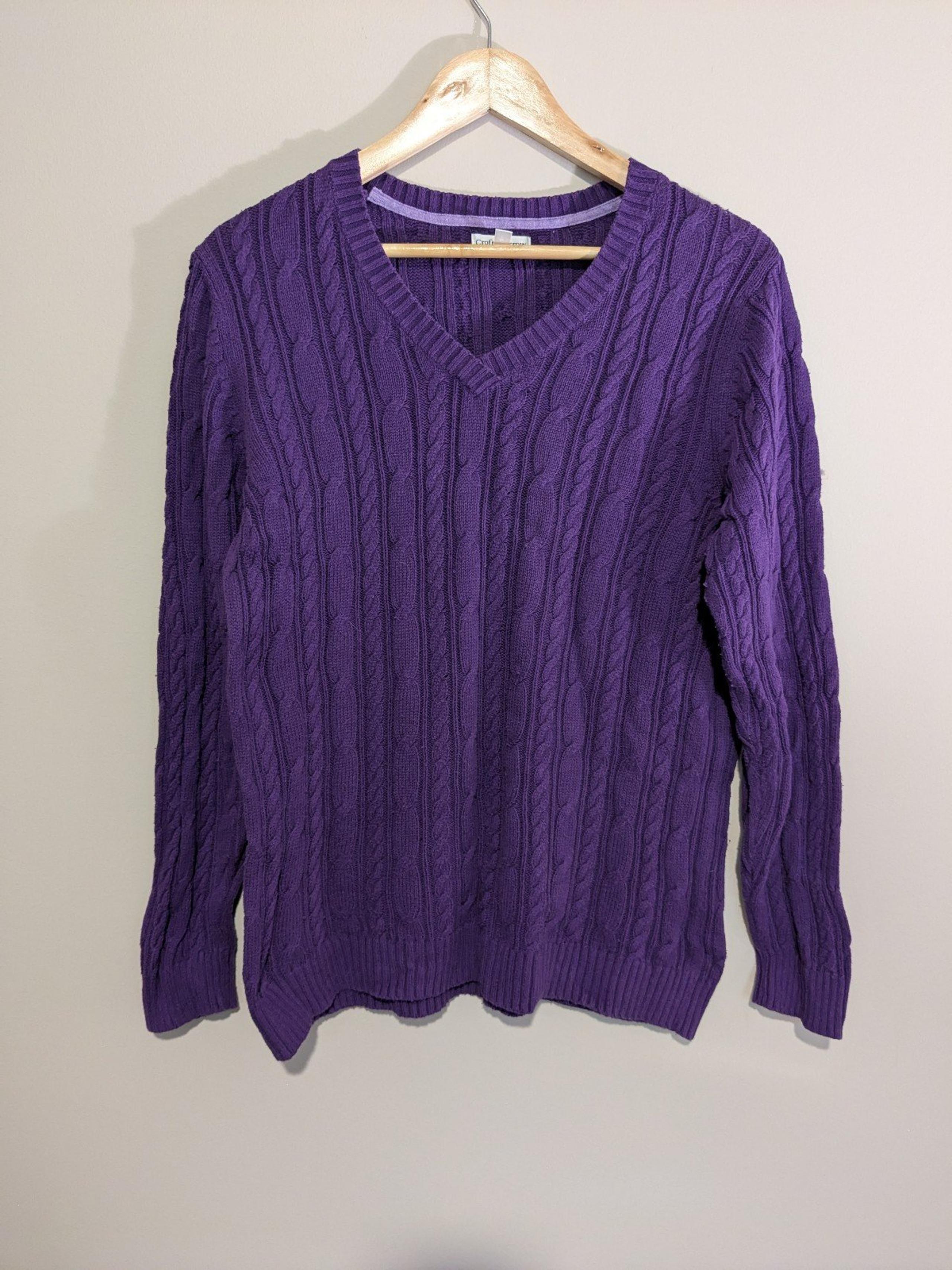 Croft & Barrow Purple Sweater with Cable Detailing - Women's Size L