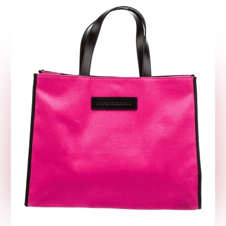 Burberry Pink Canvas Tote Bag