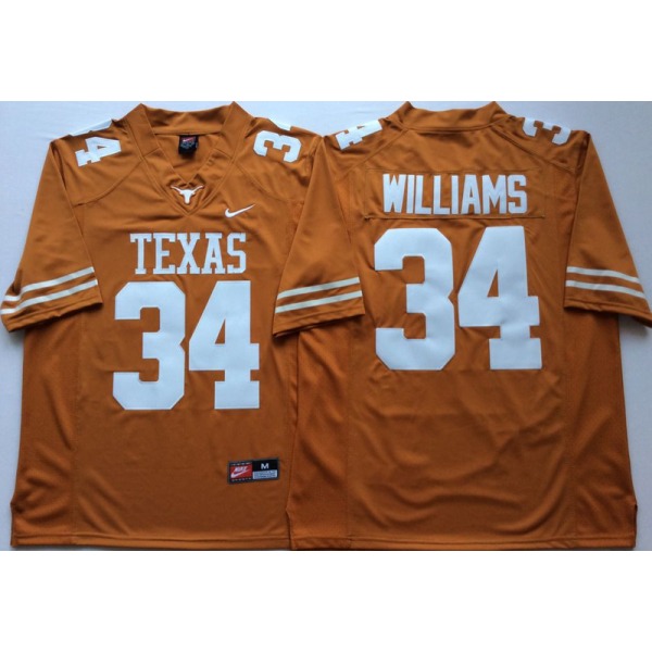 NCAA Texas Longhorns #34 Ricky Williams Orange Throwback Sewn Jersey NWT XL