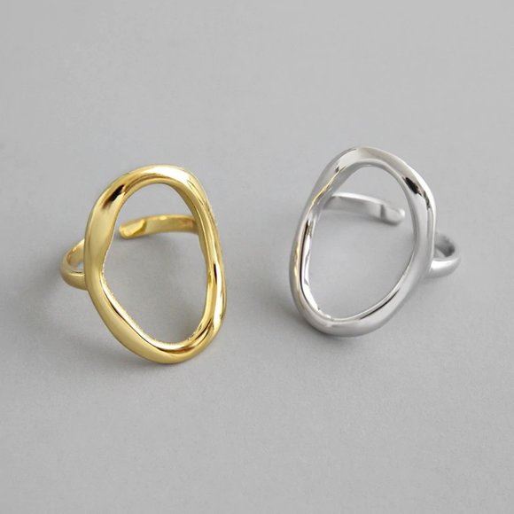NEW 925 Silver Circle Ajustable Ring