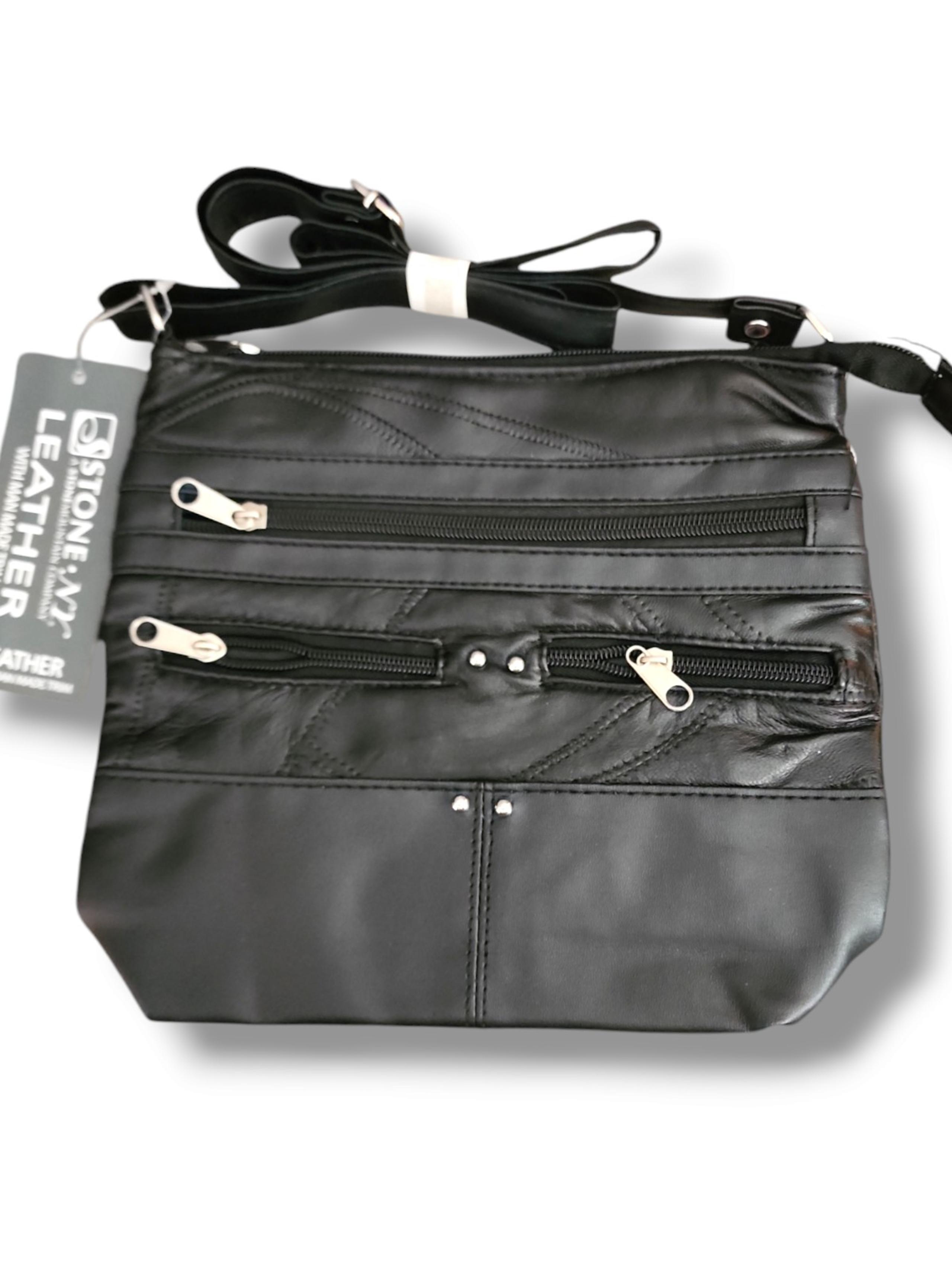 Stone NY By Stone Mountain Leather CrossBody Black Purse NEW NWT Bag