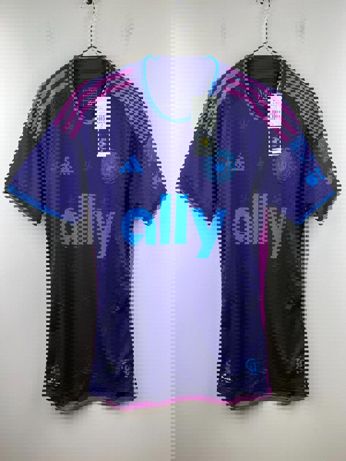 NWT 23/24 Charlotte FC Adidas Women's Away Jersey - Purple - S - MLS Soccer
