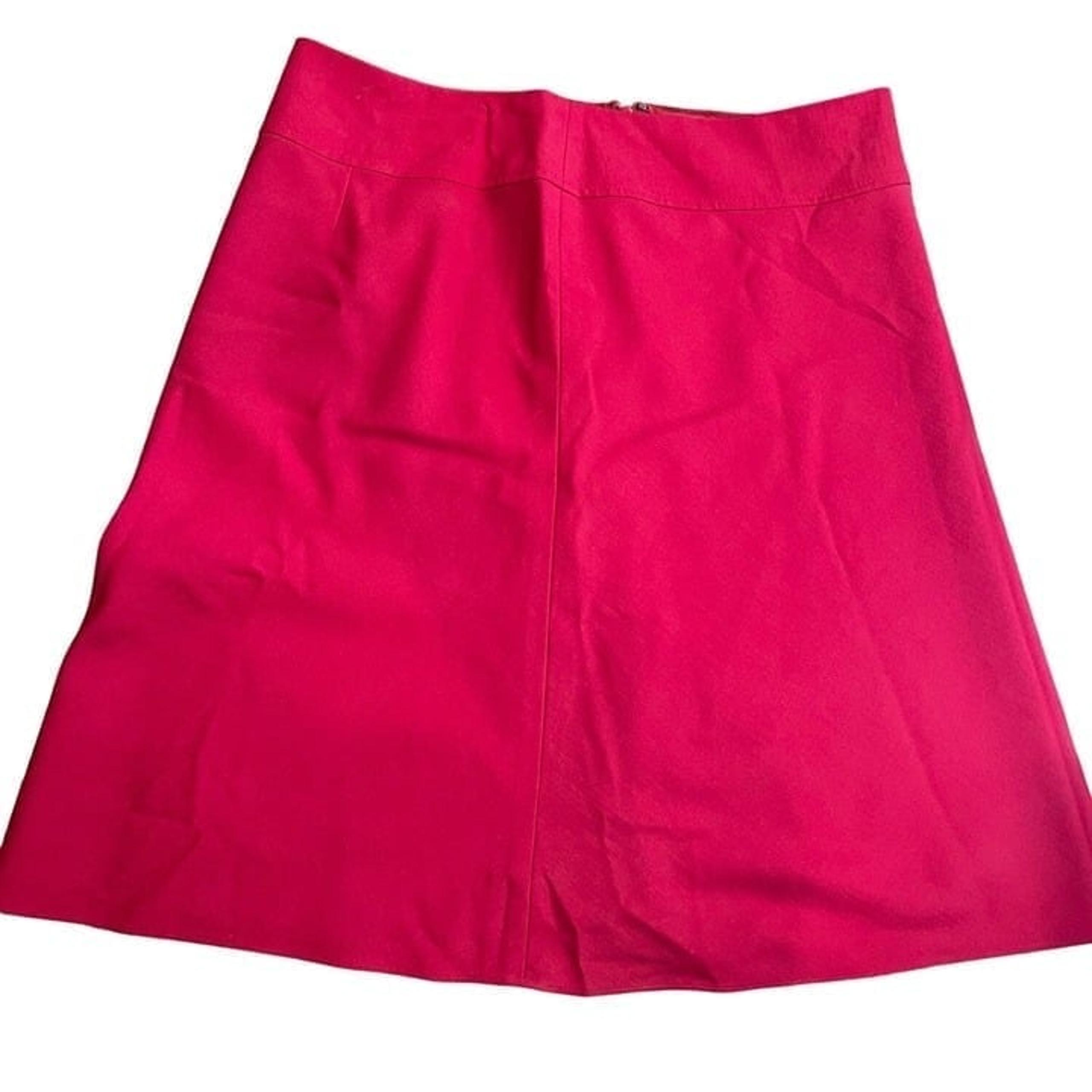 Ann Taylor Loft Red Wool skirt Women 10 A Line Lined