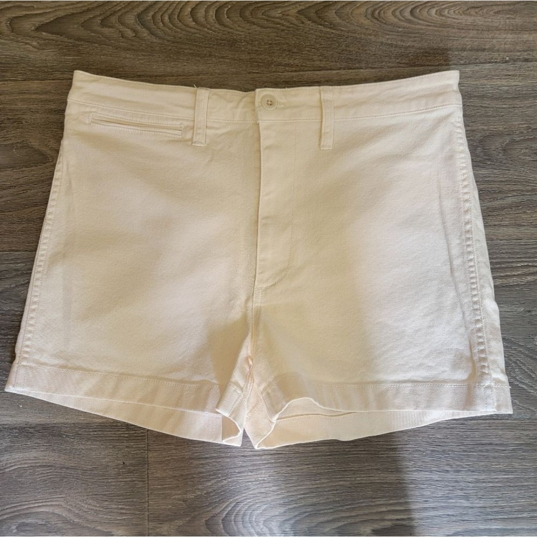 Madewell Emmett White High Rise Cotton Shorts 30