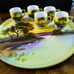 Vtg Noritake Morimura Hand Painted Swans on Pond 5 Dematasse Cups & Platter Set