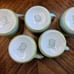 Vtg Noritake Morimura Hand Painted Swans on Pond 5 Dematasse Cups & Platter Set
