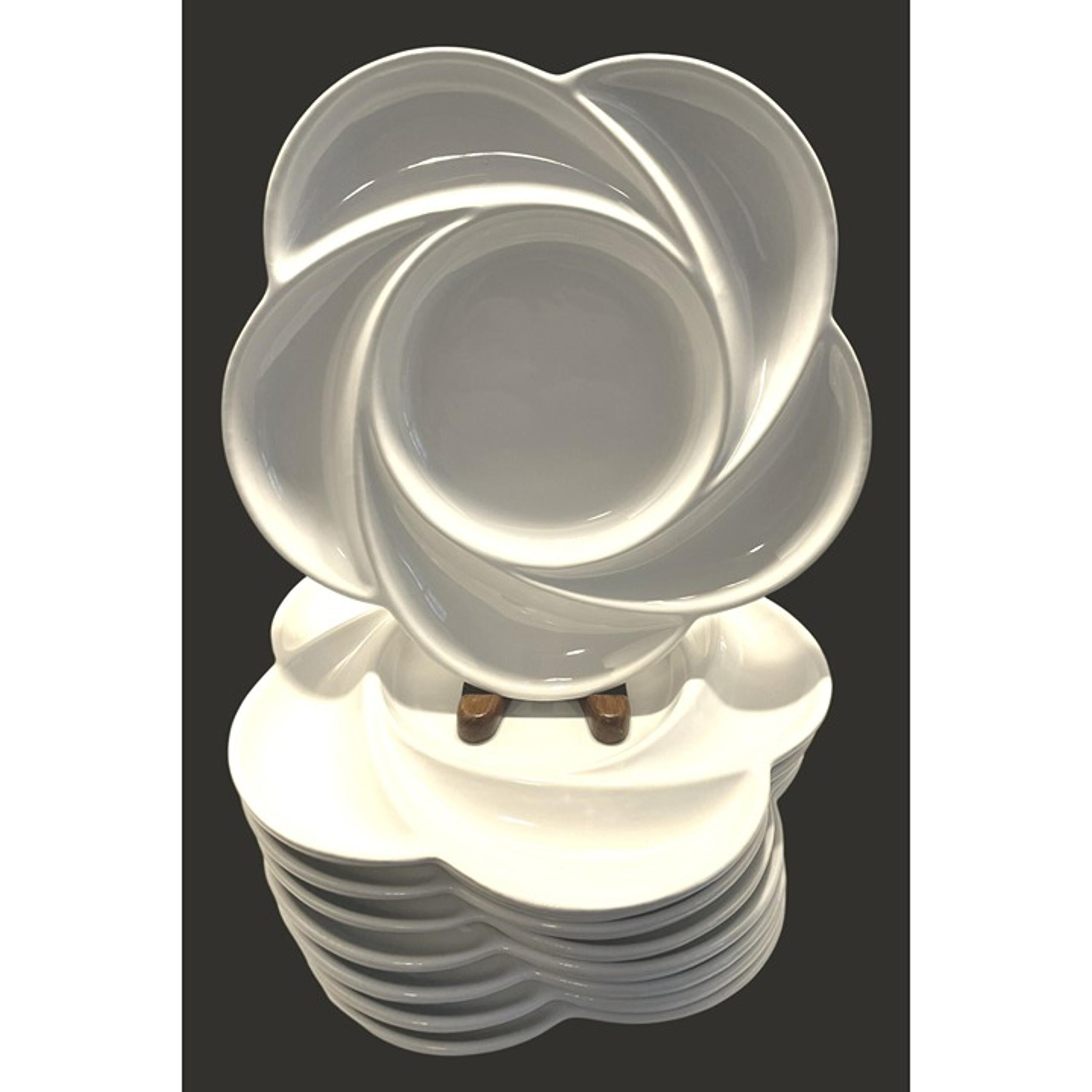 Dansk White Flower Plate Divided Beautiful