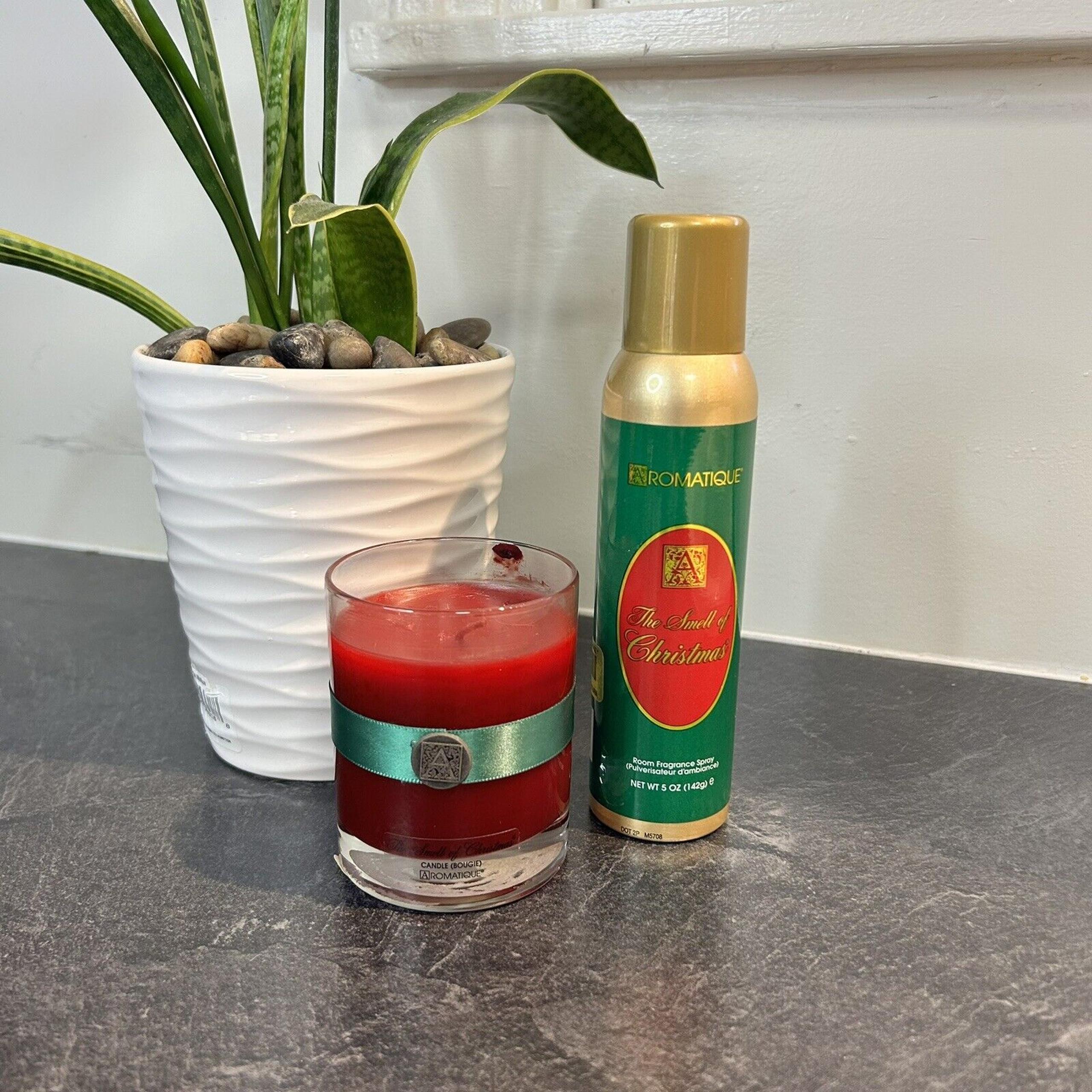 Aromatique Smell of Christmas 5 Oz Scented Candle & Room Spray 5 Oz Bundle