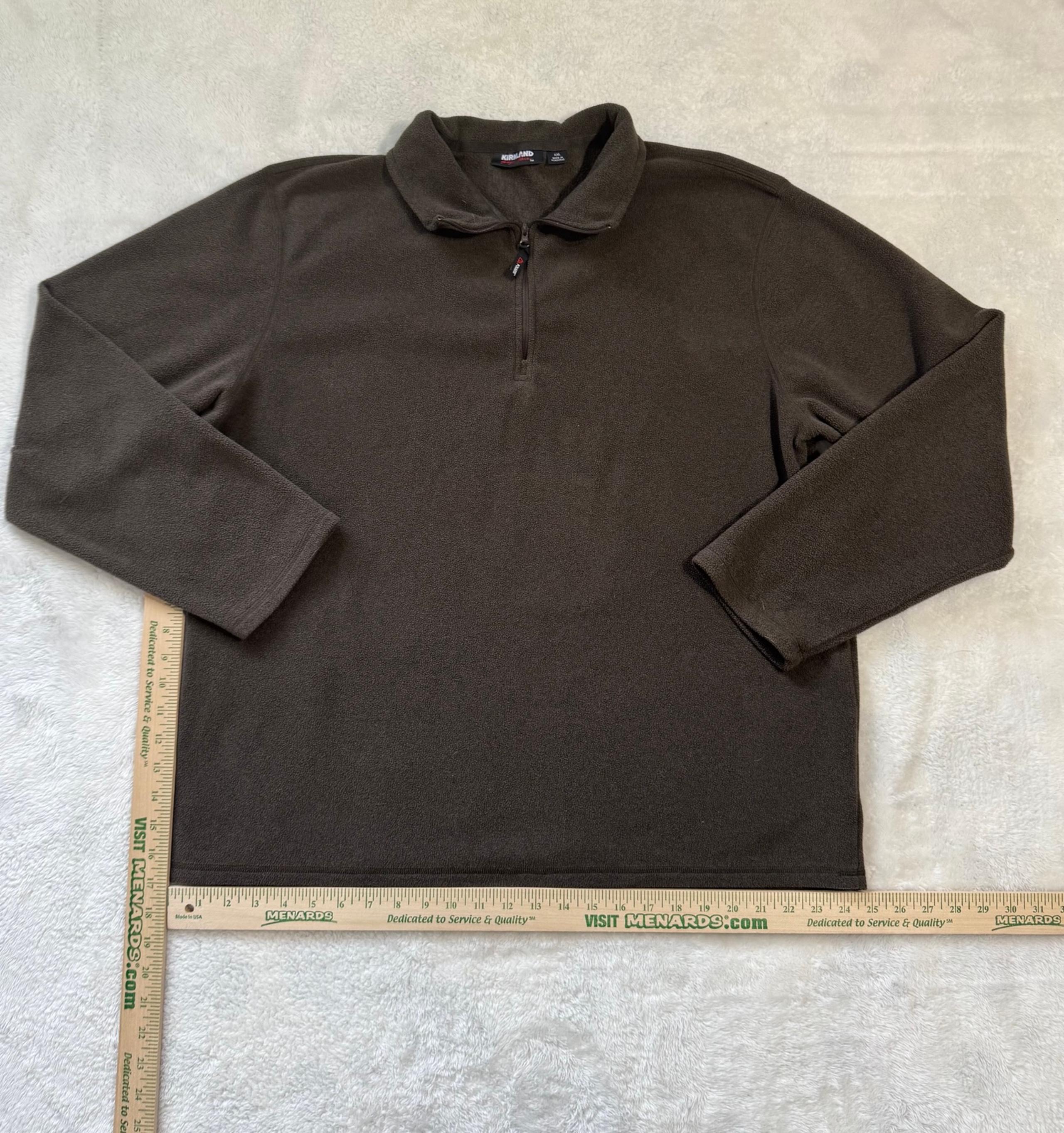 Kirkland Signature 1/4 Zip Polartec Sweatshirt Men's 2XL XXL Long Sleeve Brown