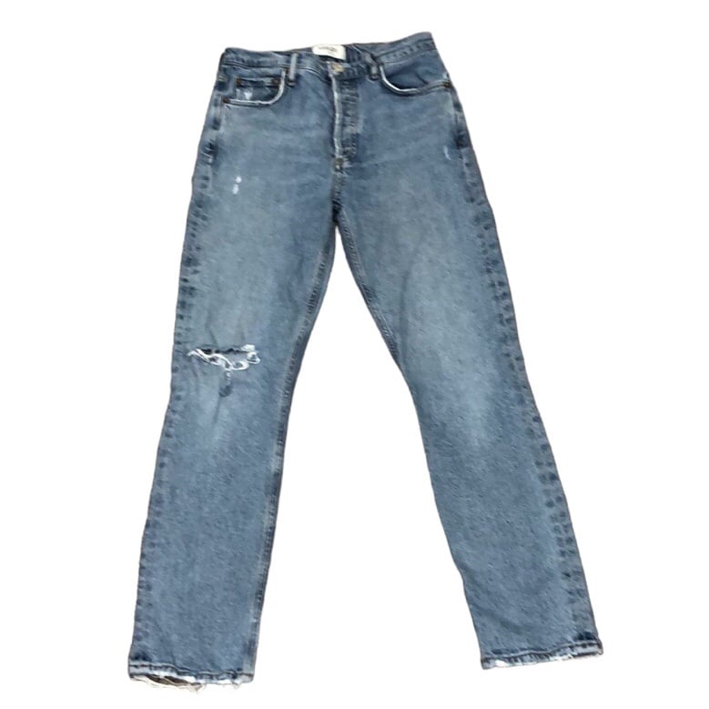 AGOLDE Nico Slim Jeans Size 25 Blue Distressed Torn Hem