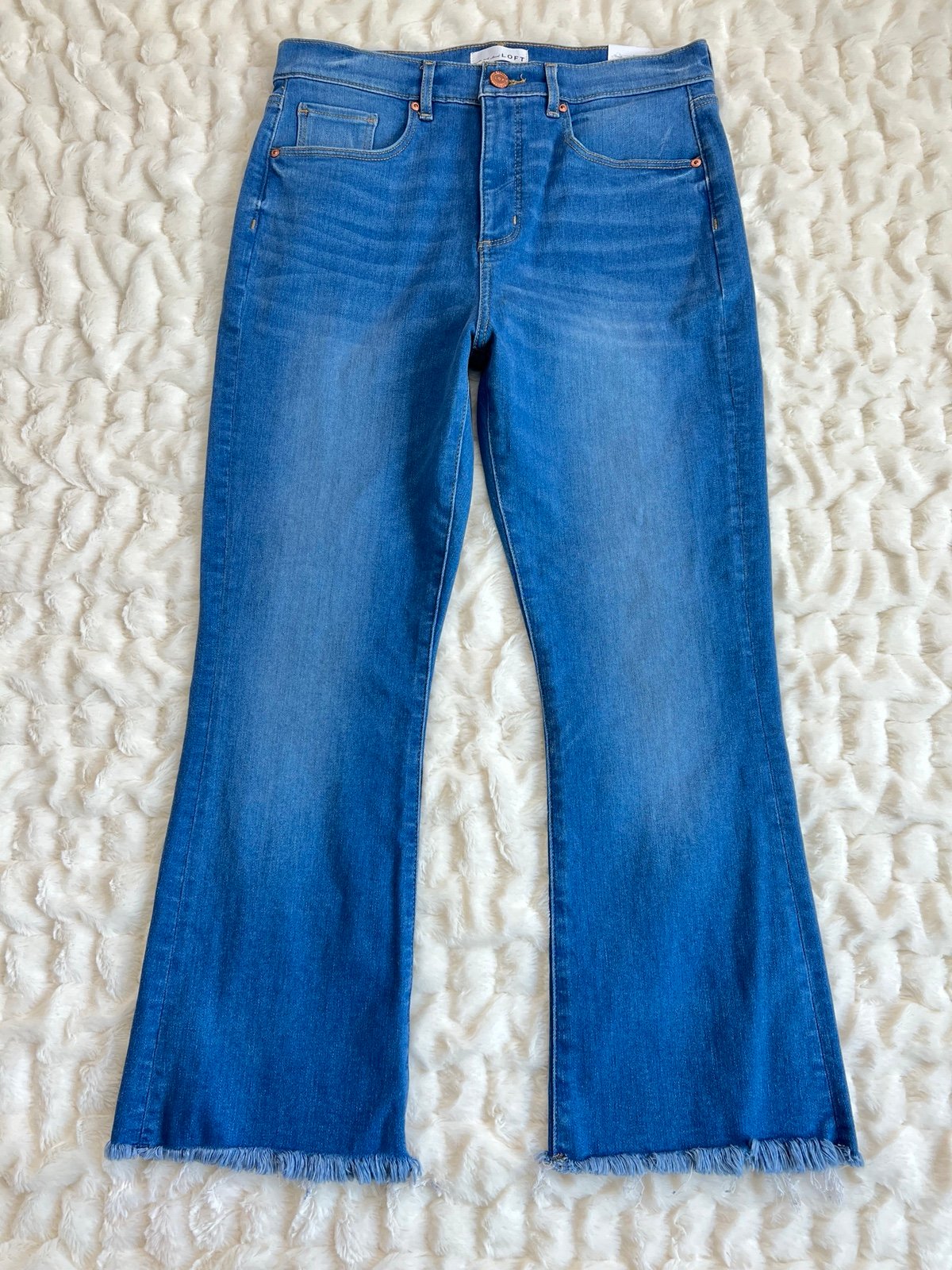 ANN TAYLOR High Waist Flare Crop Jeans 12/31