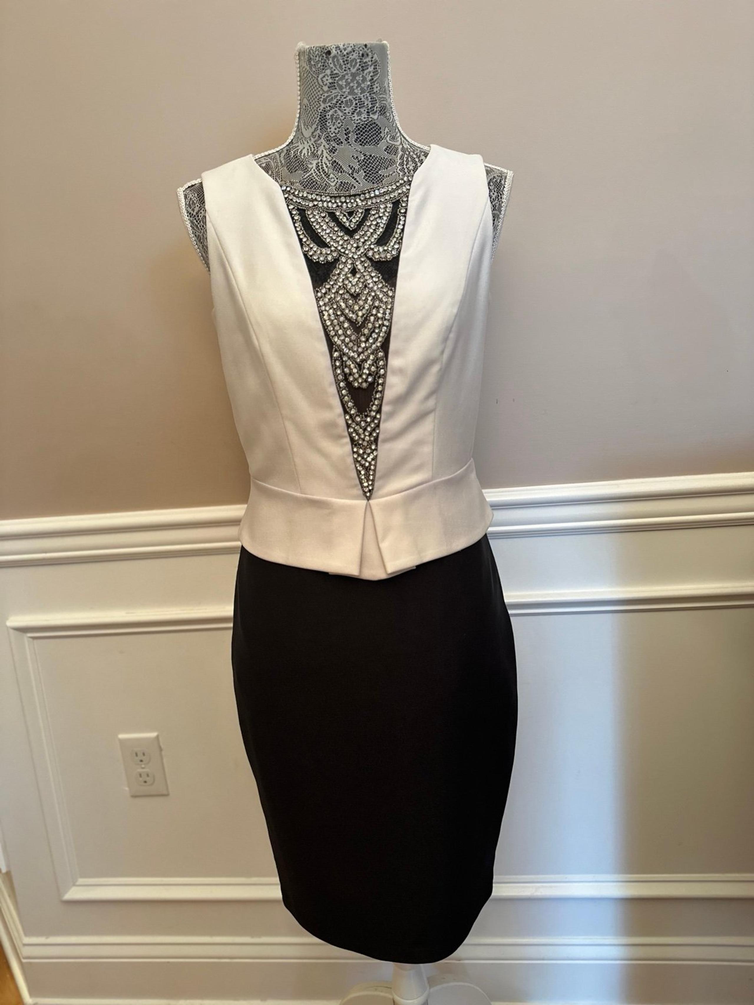 Jax Rhinestone Glam Peplum Cocktail Dress - Women’s Size 4