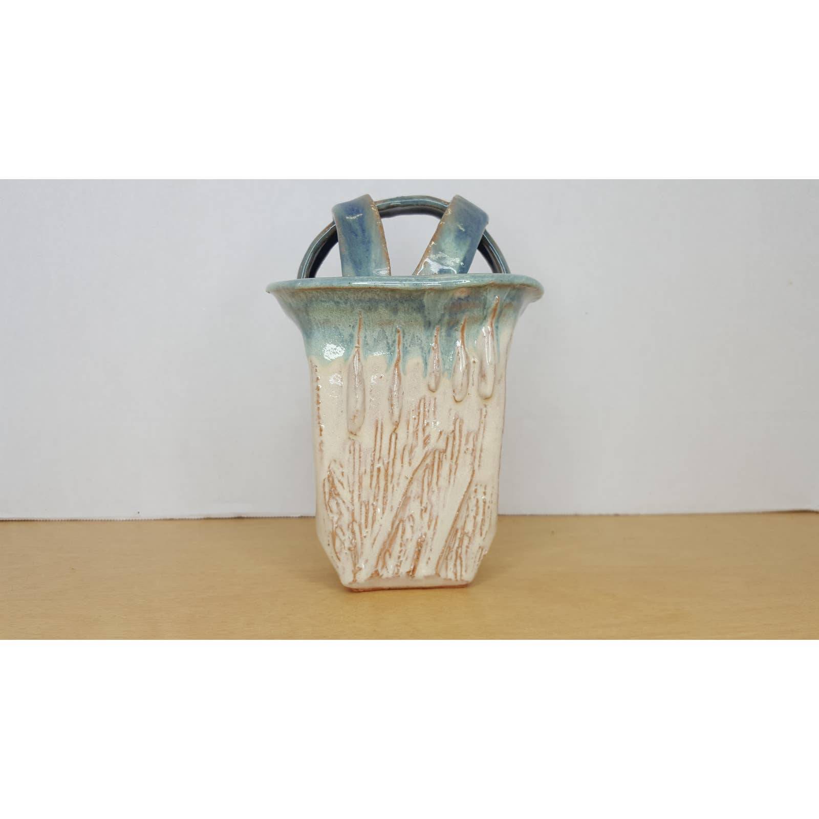 Beautiful 8 Decorative Handmade Hand Made Basket Vase Blue