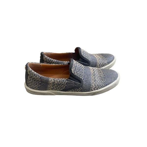 Jimmy Choo Slip On Canvas Sneakers Flats Blue Shoes Women 36.5 6.5