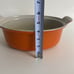 Vintage Le Creuset #26 Cast Iron Dutch Oven Flame Orange 2.5 Qt. France No Lid