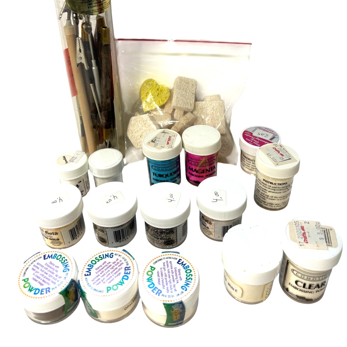 NEW Embossing Powder Lot & Supplies Scrapbooking Cardmaking Stamps Comotion