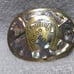 Gold Horse Horseshoe Embedded Abalone Western Cowboy Belt Buckle Great Vintage !