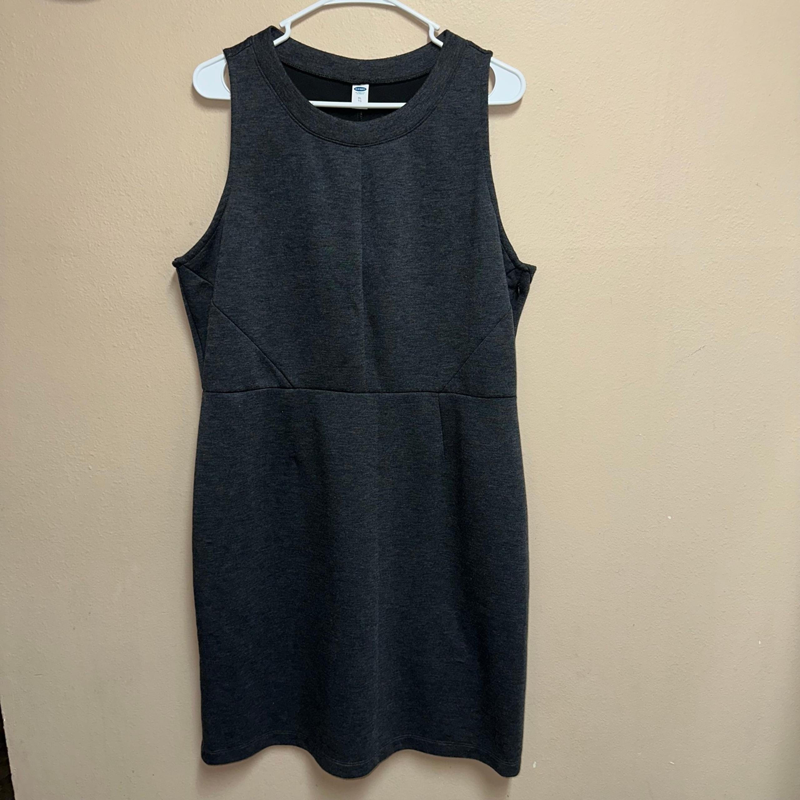 Womens Sz XL Old Navy dress Knee Length Gray Sleeveless side zipper