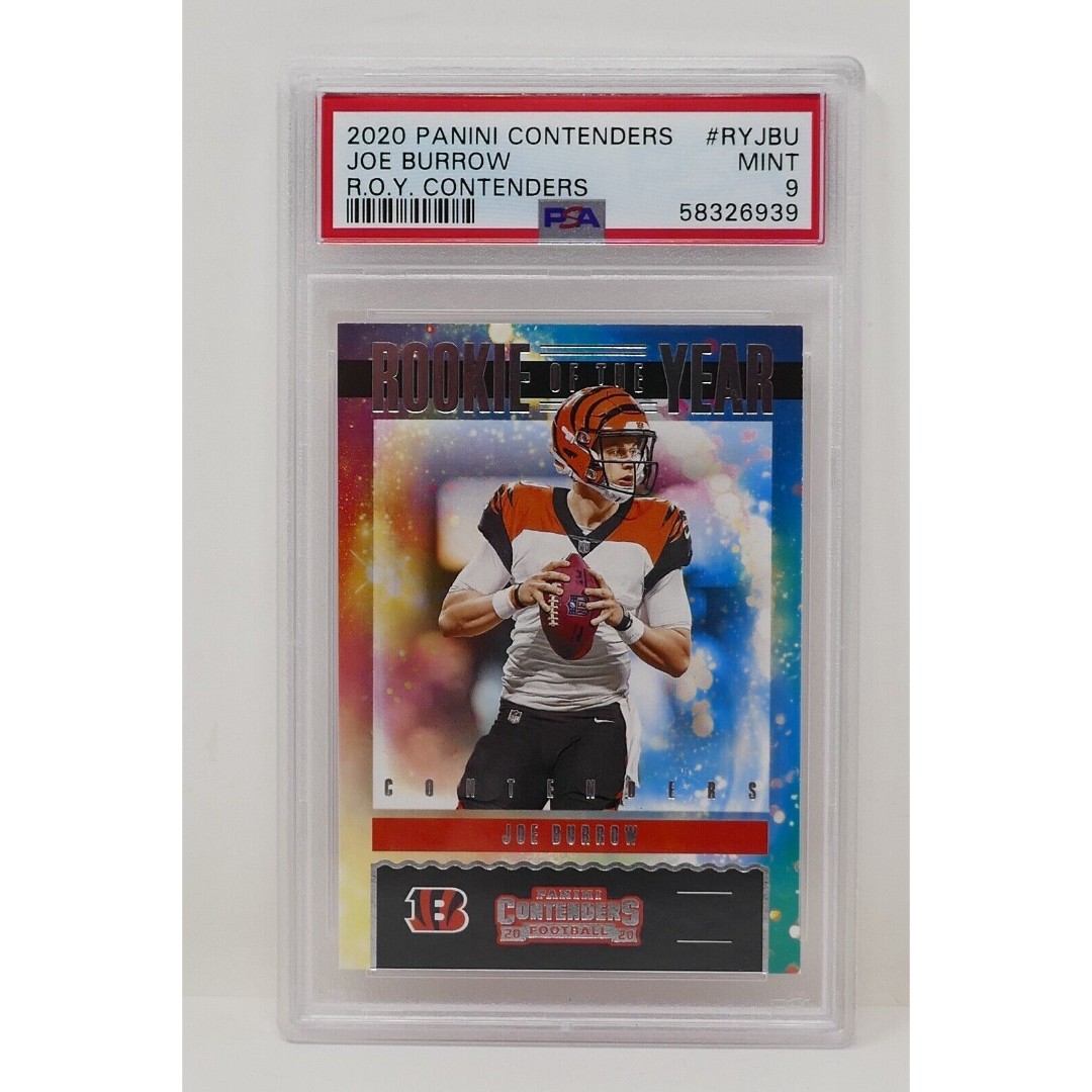2020 Panini Contenders #RYJBU Joe Burrow Rookie of the Year PSA 9 Mint
