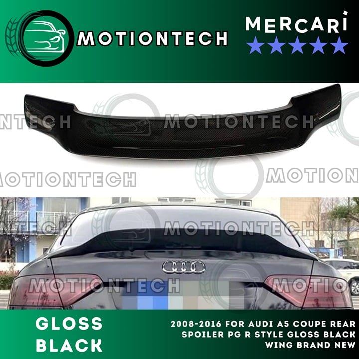 For 2008-2016 For AUDI A5 Coupe Rear Spoiler PG R Style Gloss Black Wing New