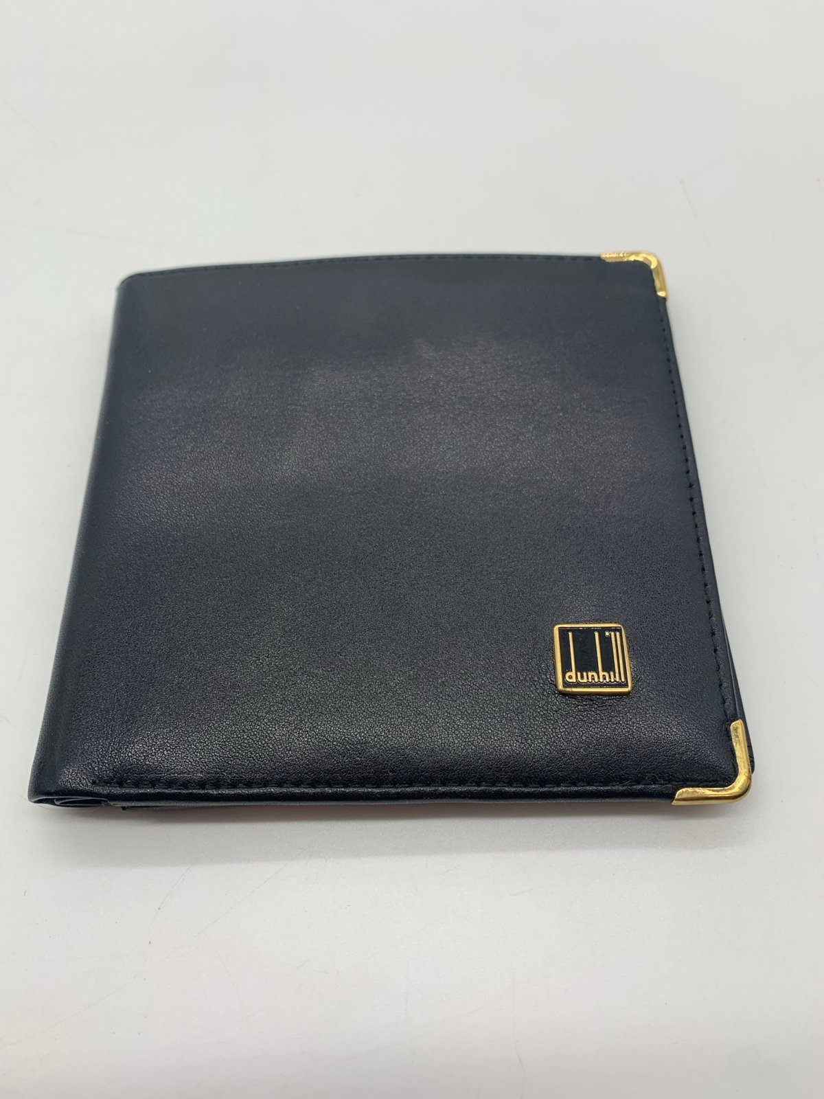 Vintage DUNHILL Black Leather Mens Bifold Wallet made in england authentic