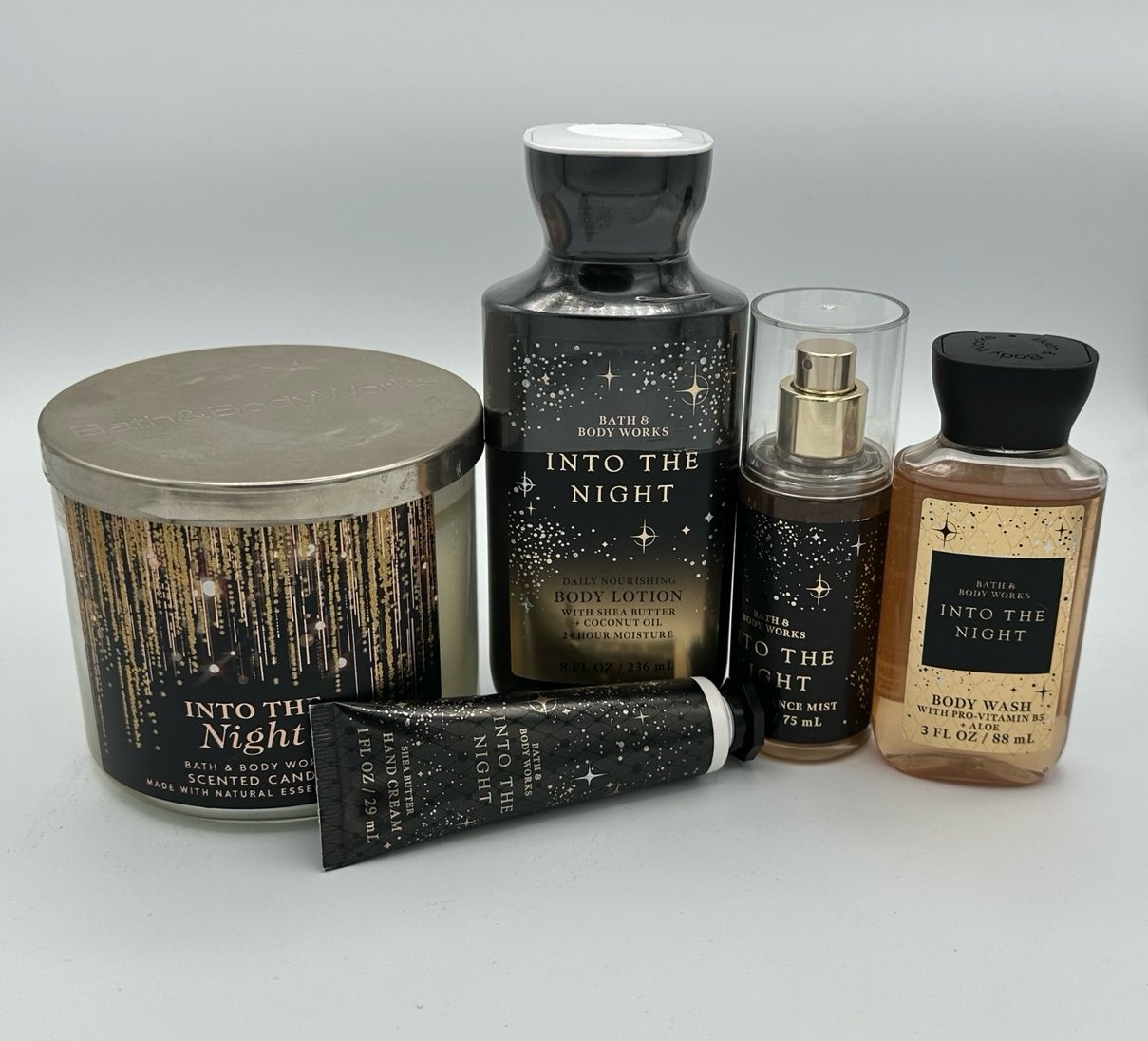 Bath and Body Works Into the Night 5 Piece Set with Candle
