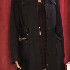 Brown Wool Knee Length Belted Coat Sz M