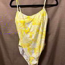 NWT Kate Spade Yellow Floral One Piece Scoop Back Swimsuit Size Large